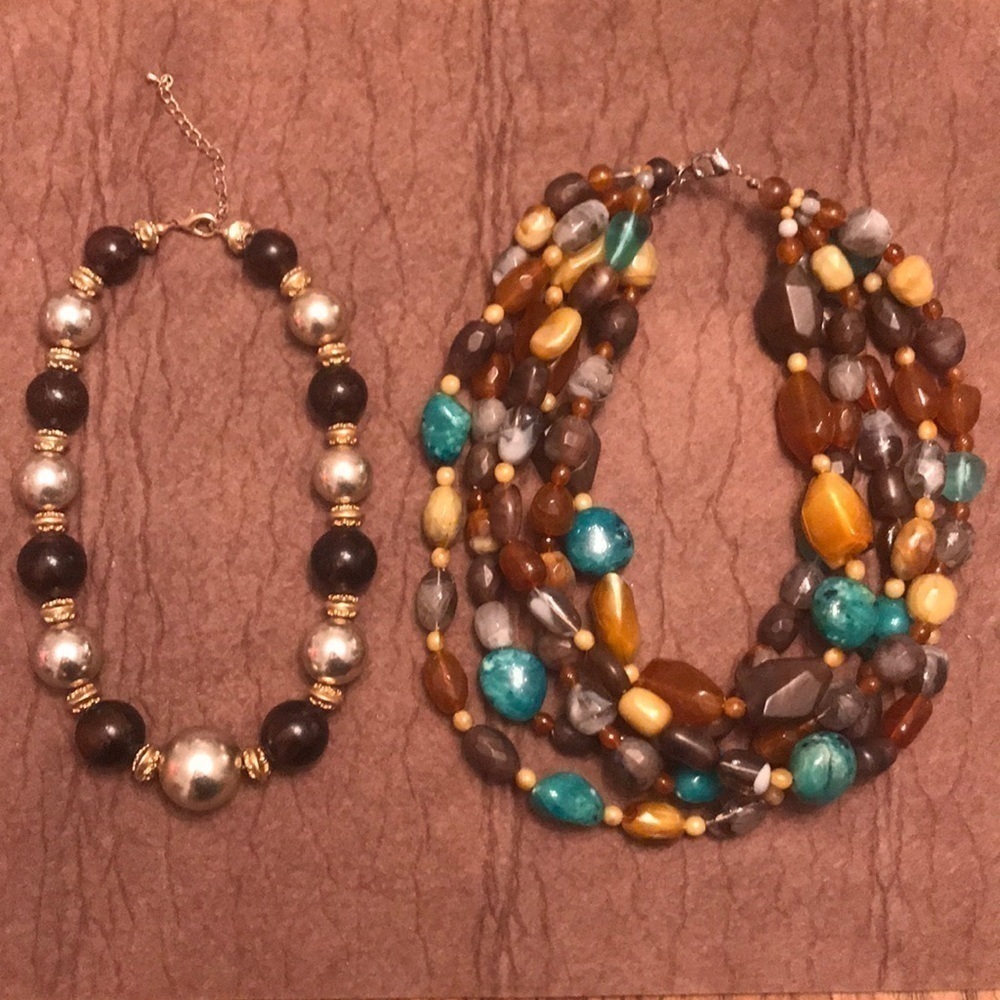 Vintage Jewelry Lot of Two Beaded Necklaces